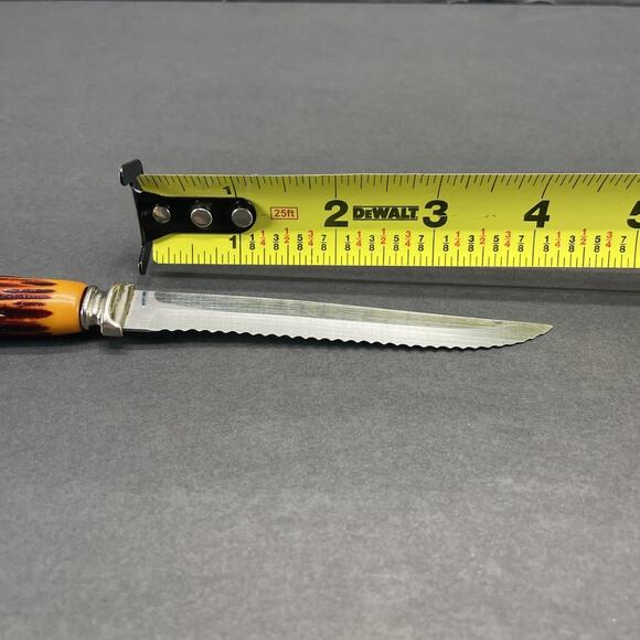 Forgecraft VTG Stainless Steel Faux Bone Stag Handle Steak Knives set of 6 USA - Picture 4 of 6